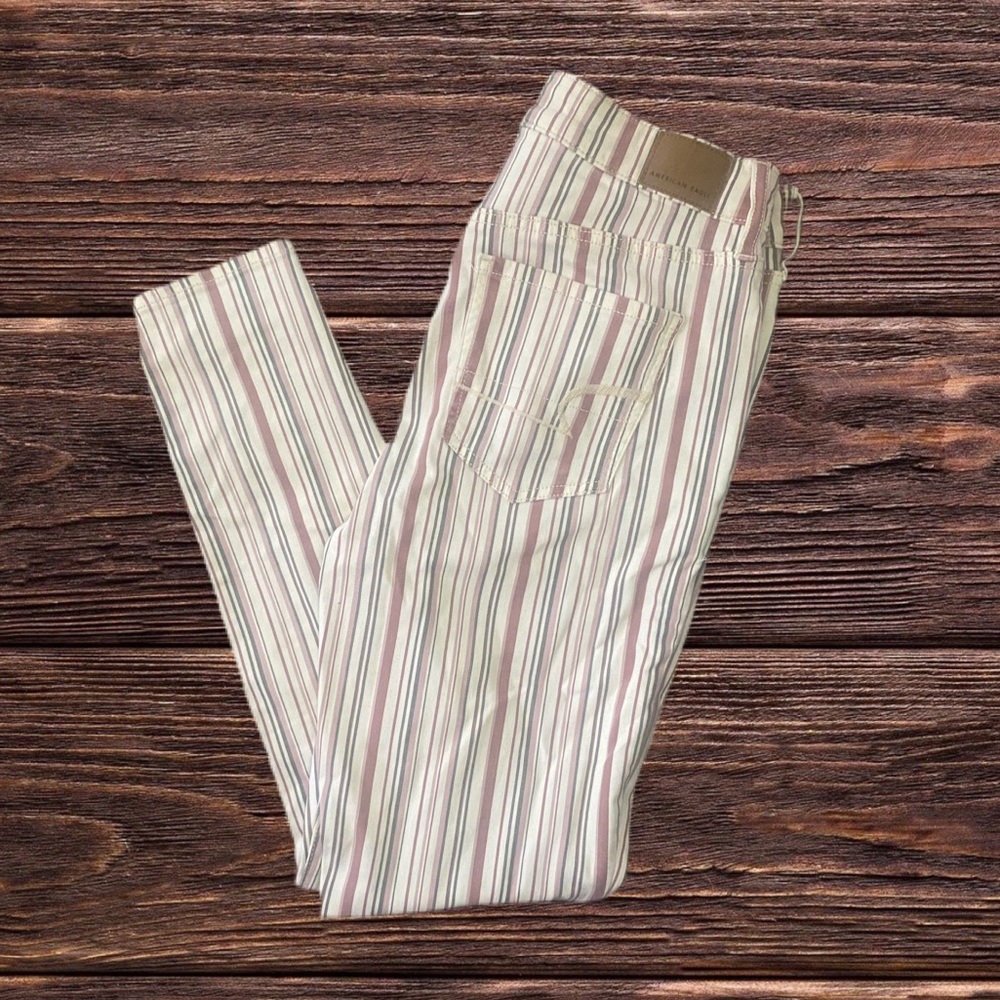 High-Waisted Striped American Eagle Jeggings